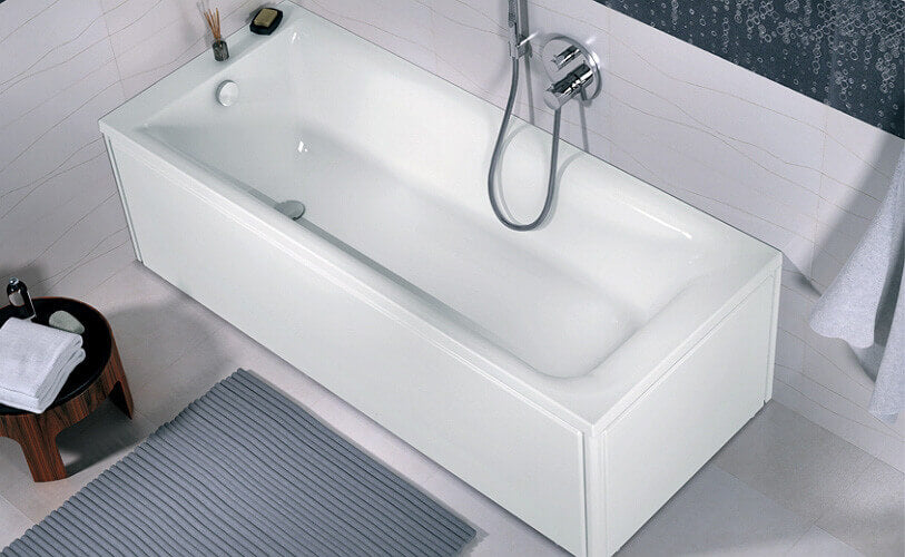 Вана Rekord 170x75 см. – правоъгълна английски акрилна вана 170x75 см, дълбочина 40 см, обем 195 л, с крака и крепежи – KERANOVA